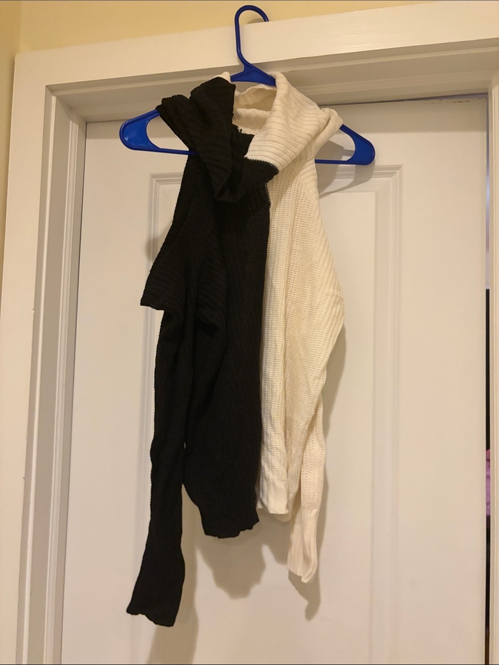 Women’s Two-Tone Black and White Hooded Sweater